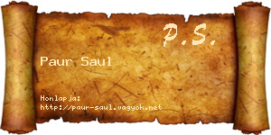 Paur Saul névjegykártya